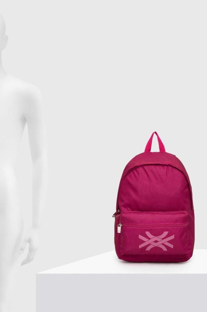 Дитячий рюкзак United Colors of Benetton колір рожевий великий з принтом фото 6