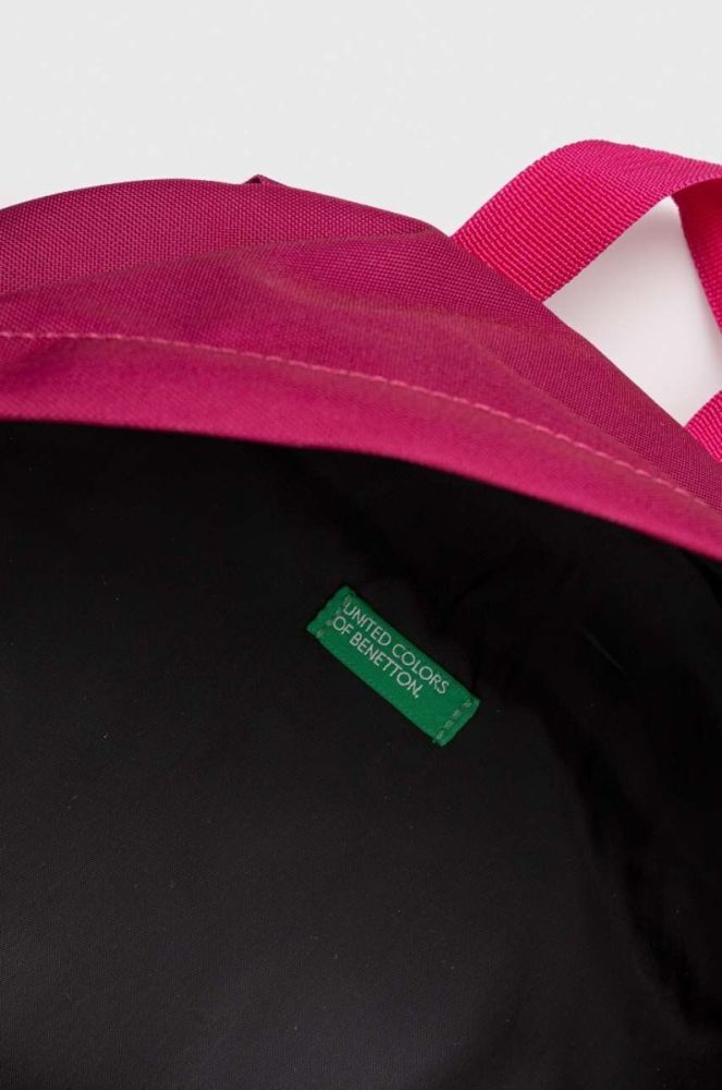 Дитячий рюкзак United Colors of Benetton колір рожевий великий з принтом фото 5