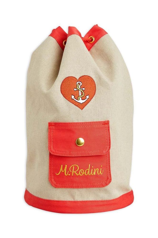 Дитячий рюкзак Mini Rodini колір бежевий великий з принтом фото 2