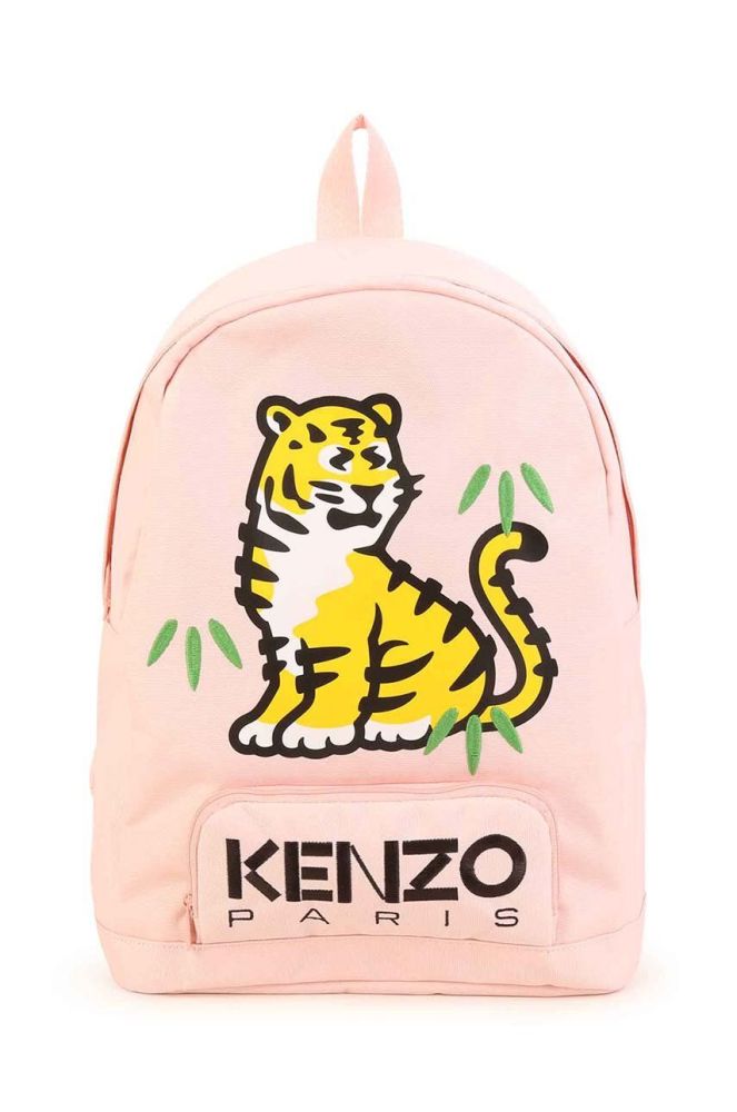 Дитячий рюкзак Kenzo Kids колір рожевий великий з принтом