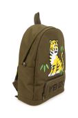 Дитячий рюкзак Kenzo Kids колір зелений великий з принтом
