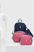 Дитячий рюкзак Polo Ralph Lauren колір рожевий великий візерунок
