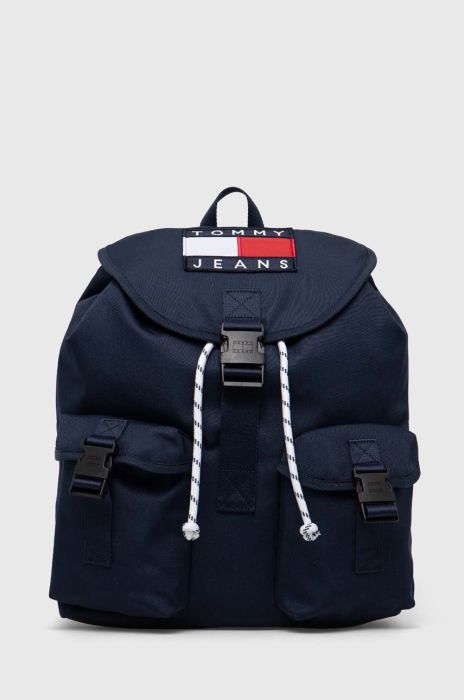 Рюкзак Tommy Jeans чоловічий колір синій великий з аплікацією