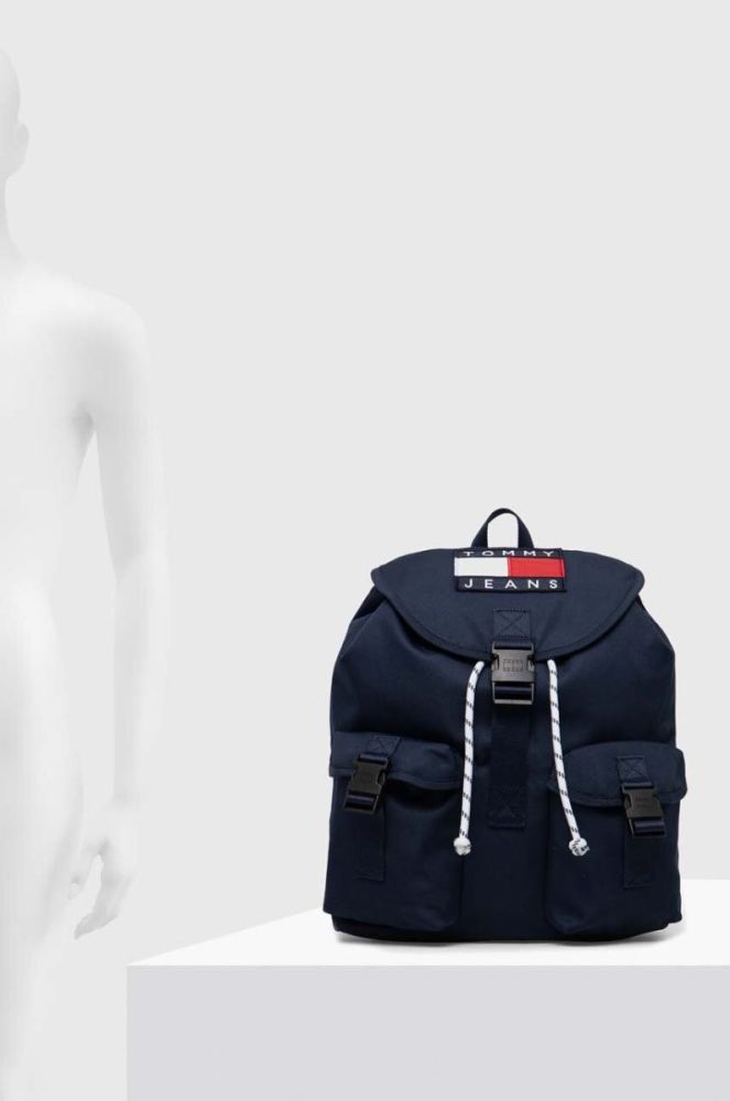 Рюкзак Tommy Jeans чоловічий колір синій великий з аплікацією фото 6