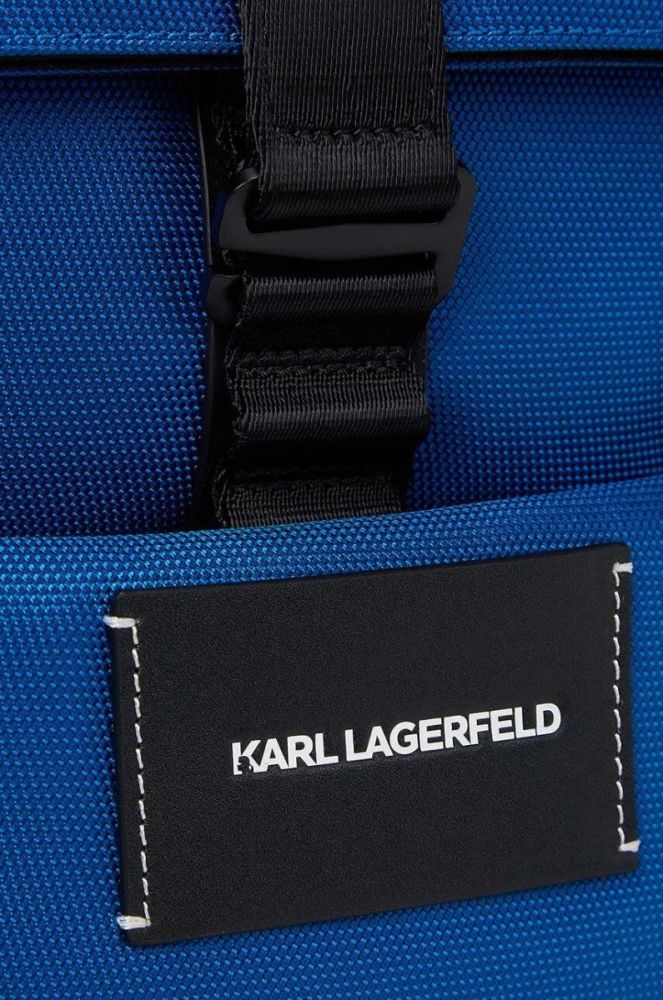 Рюкзак Karl Lagerfeld чоловічий колір синій великий однотонний фото 3