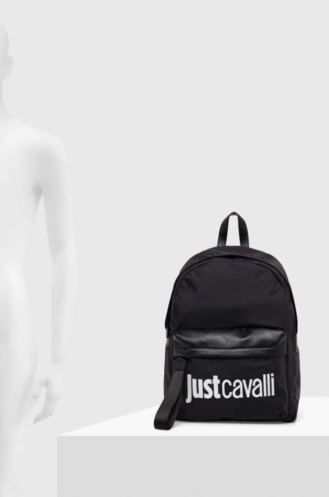 Рюкзак Just Cavalli чоловічий колір чорний великий з аплікацією фото 6
