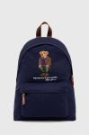 Бавовняний рюкзак Polo Ralph Lauren колір синій великий з аплікацією