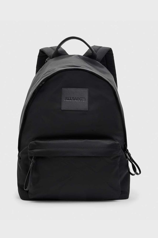 Рюкзак AllSaints CARABINER NYLON BACK чоловічий колір чорний великий однотонний