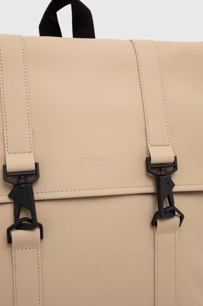 Рюкзак Rains 13310 Backpacks колір бежевий великий однотонний фото 4