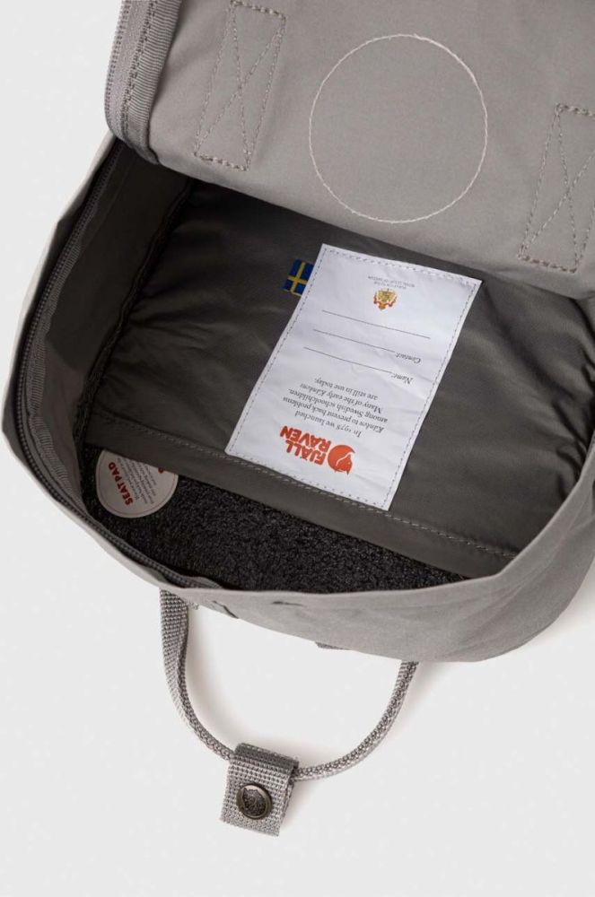 Рюкзак Fjallraven колір сірий малий з аплікацією фото 5