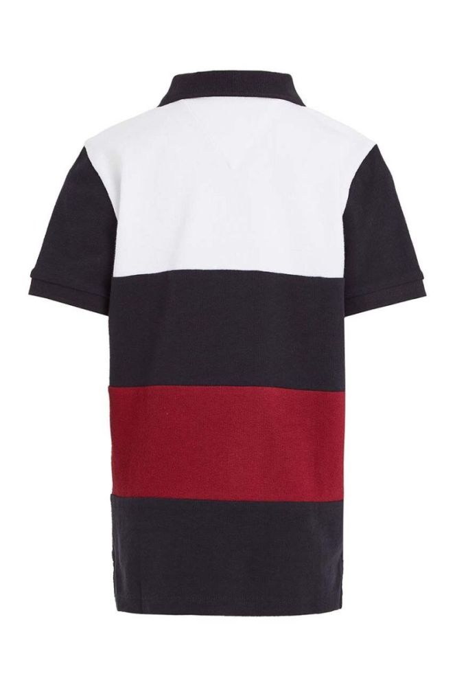 Дитяче бавовняне поло Tommy Hilfiger колір синій візерунок фото 2
