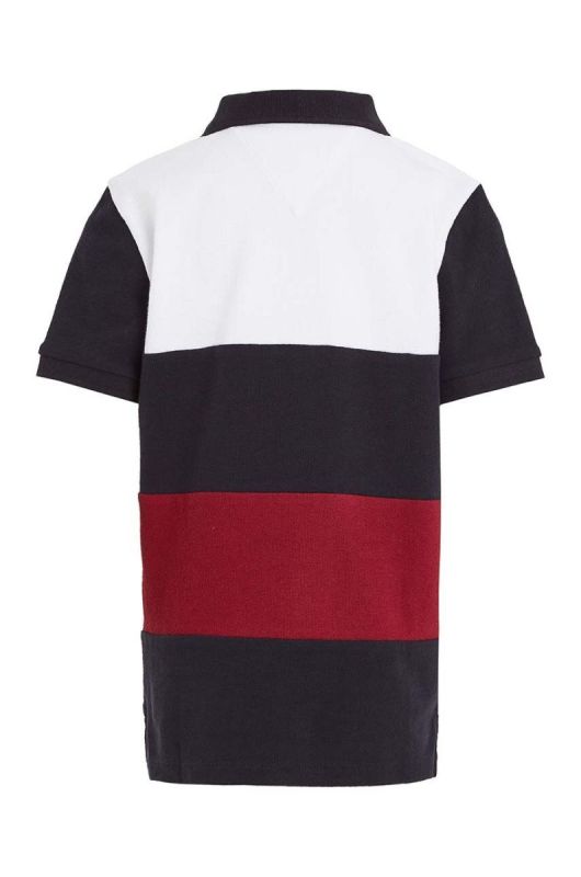 Дитяче бавовняне поло Tommy Hilfiger колір синій візерунок фото 2