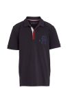 Дитяче бавовняне поло Tommy Hilfiger колір синій з аплікацією