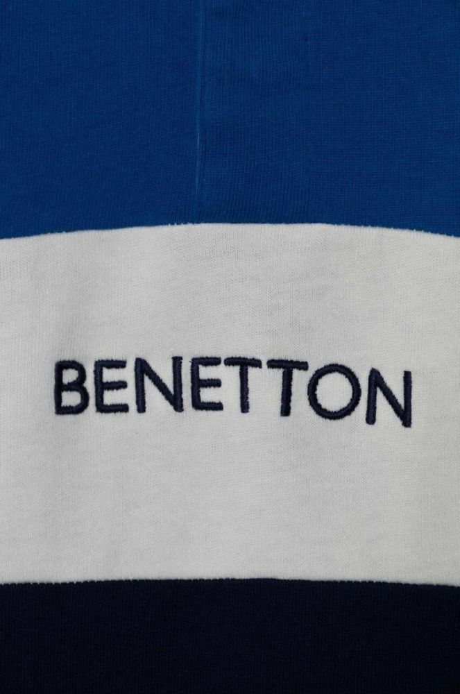 Дитячий бавовняний лонгслів United Colors of Benetton з аплікацією колір блакитний фото 3