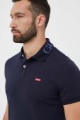 Поло Guess чоловічий колір синій однотонний (3338524)