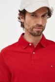 Поло Tommy Hilfiger чоловічий колір червоний однотонний
