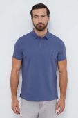Поло Tommy Hilfiger чоловічий однотонний колір блакитний (3677474)