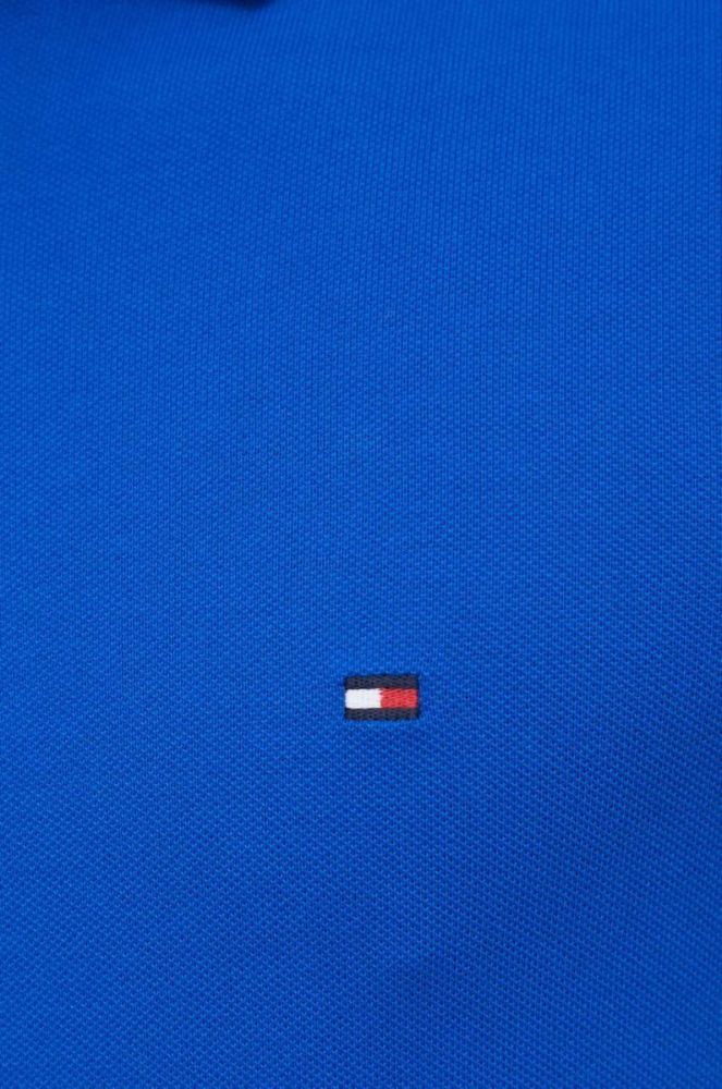 Поло Tommy Hilfiger чоловіче однотонне колір блакитний (3288135) фото 5