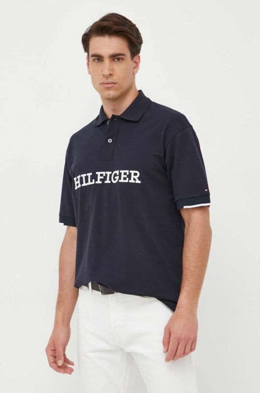 Бавовняне поло Tommy Hilfiger колір синій з аплікацією (3322231) фото 2