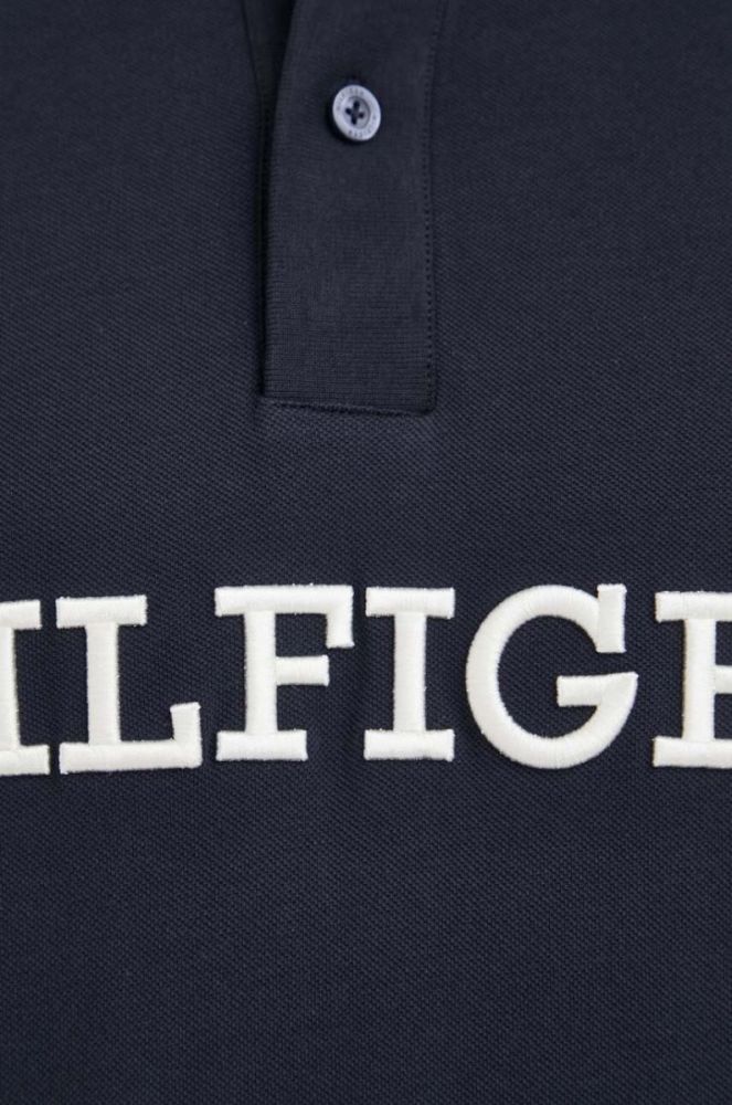 Бавовняне поло Tommy Hilfiger колір синій з аплікацією (3322231) фото 4