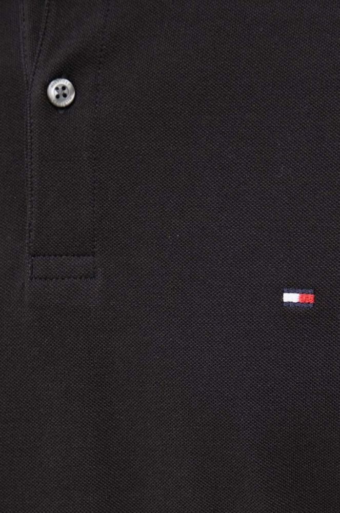Бавовняне поло Tommy Hilfiger колір чорний однотонний (3257065) фото 5