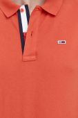 Бавовняне поло Tommy Jeans колір помаранчевий однотонний