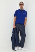 Бавовняне поло Tommy Jeans колір синій однотонний