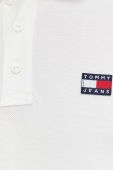 Бавовняне поло Tommy Jeans колір бежевий однотонний