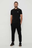 Поло Boss Green BOSS GREEN чоловіче колір чорний з аплікацією
