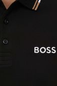 Поло Boss Green BOSS GREEN чоловіче колір чорний з аплікацією