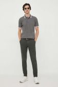 Бавовняне поло BOSS колір сірий однотонний (3354261)