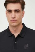 Бавовняне поло BOSS колір чорний однотонний (3421436)