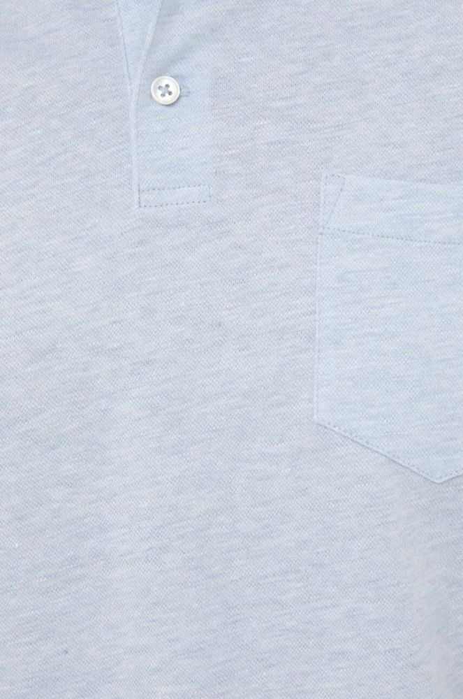 Поло з домішкою льону Polo Ralph Lauren однотонний колір блакитний (3259993) фото 2