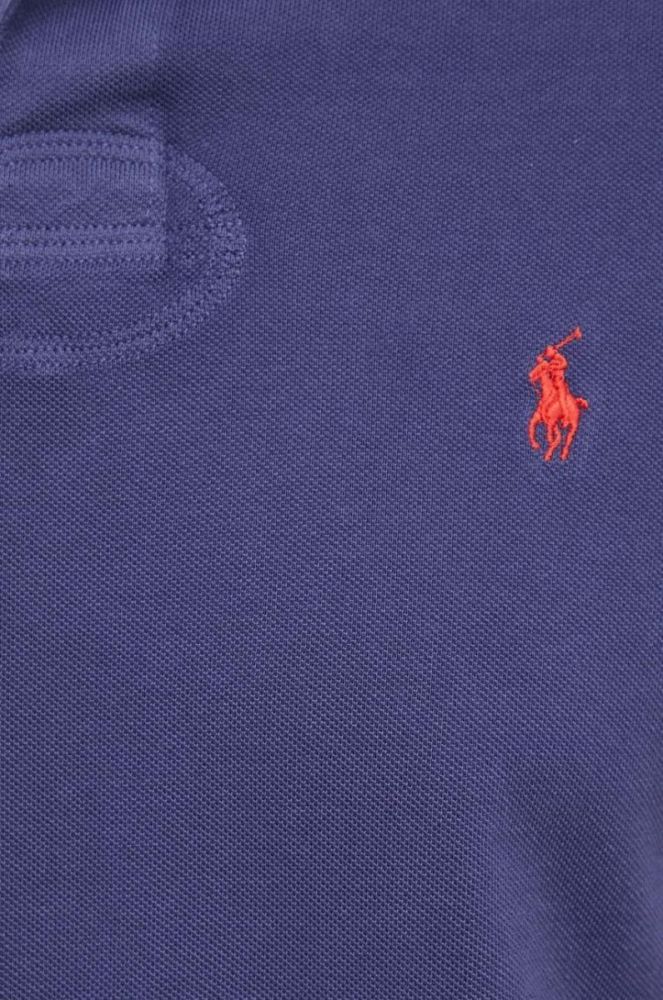 Бавовняне поло Polo Ralph Lauren колір синій однотонний (3274435) фото 5