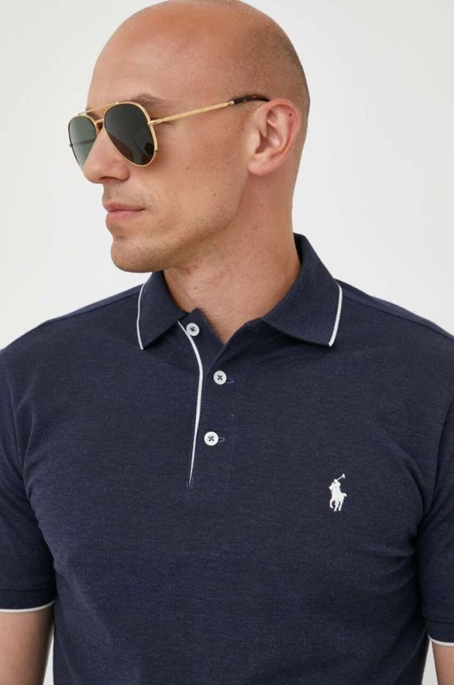 Бавовняне поло Polo Ralph Lauren колір синій однотонний (3342350) фото 4