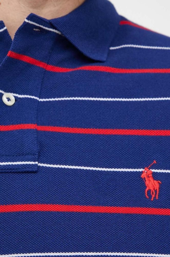 Бавовняне поло Polo Ralph Lauren колір синій візерунок (3276700) фото 5