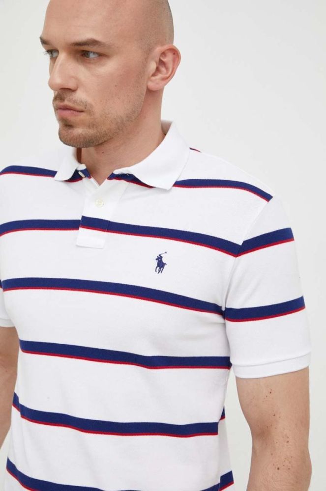 Бавовняне поло Polo Ralph Lauren колір білий візерунок (3260013) фото 4