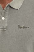 Бавовняне поло Pepe Jeans Oliver колір зелений однотонне