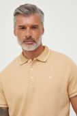 Бавовняне поло Pepe Jeans Lisson колір бежевий однотонне