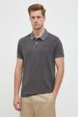 Бавовняне поло Pepe Jeans Oliver колір сірий однотонне