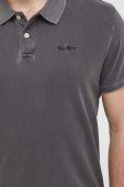 Бавовняне поло Pepe Jeans Oliver колір сірий однотонне