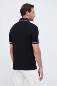 Бавовняне поло Emporio Armani колір чорний однотонний (3497298)