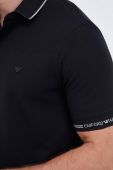 Бавовняне поло Emporio Armani колір чорний однотонний (3497298)