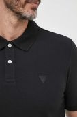 Поло Guess чоловічий колір чорний однотонний (3547038)