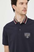 Поло Armani Exchange чоловічий колір синій з аплікацією (3538304)