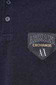 Поло Armani Exchange чоловічий колір синій з аплікацією (3538304)