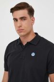 Бавовняне поло North Sails колір чорний однотонний