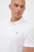 Бавовняне поло Gant колір білий однотонний (3338557)
