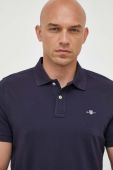 Бавовняне поло Gant колір синій однотонний (3338563)