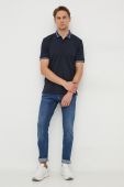 Бавовняне поло BOSS однотонний колір темно-синій (3622040)